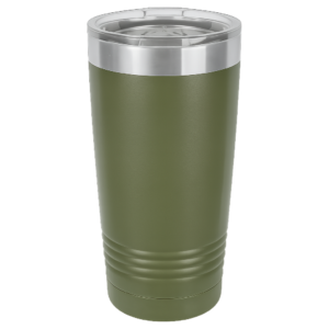 Home Olive green 20 oz stainless steel insulated tumbler with clear lid and stainless steel rim