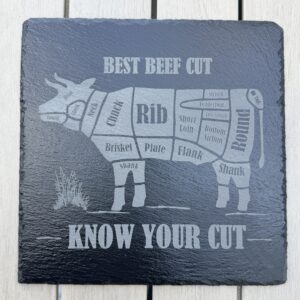 Home premium slate beef cut diagram – rustic kitchen & bbq wall decor (9.8" x 9.8")